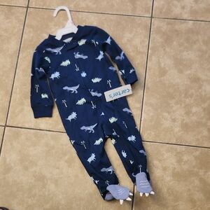 Carter's Navy Dinosaur Footed One Piece